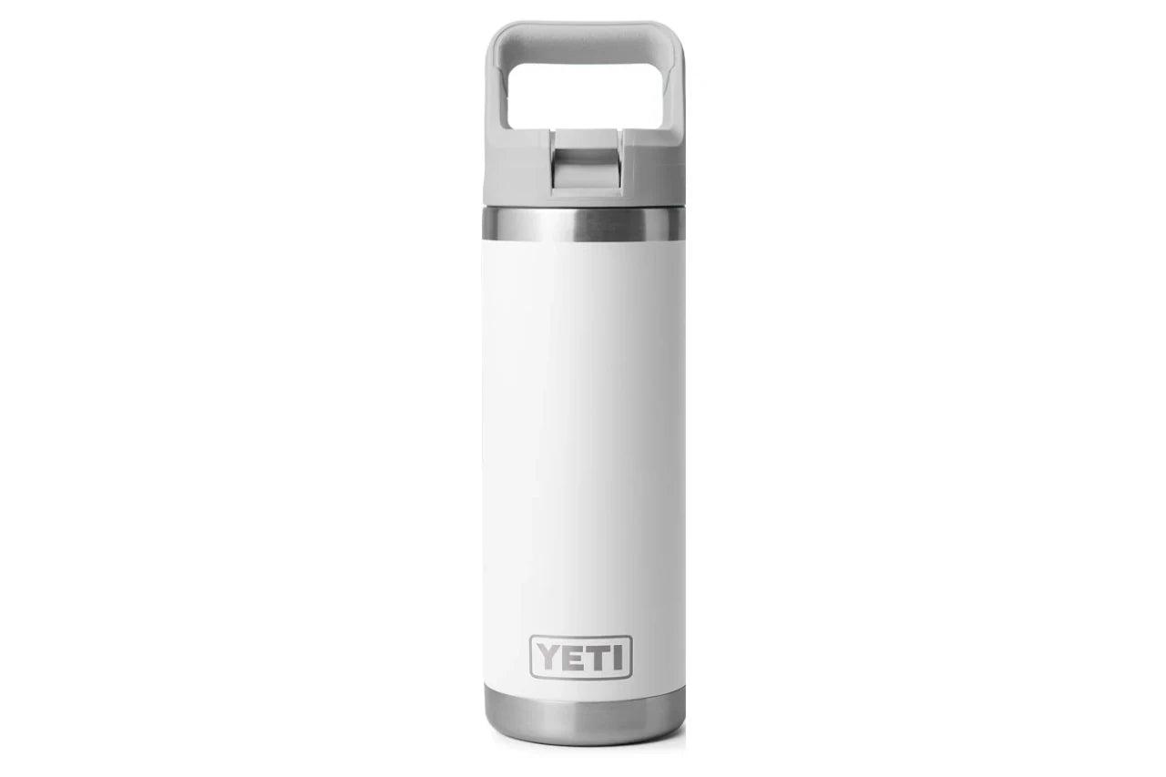 Yeti Rambler 18oz Water Bottle - White with Grey Straw Cap