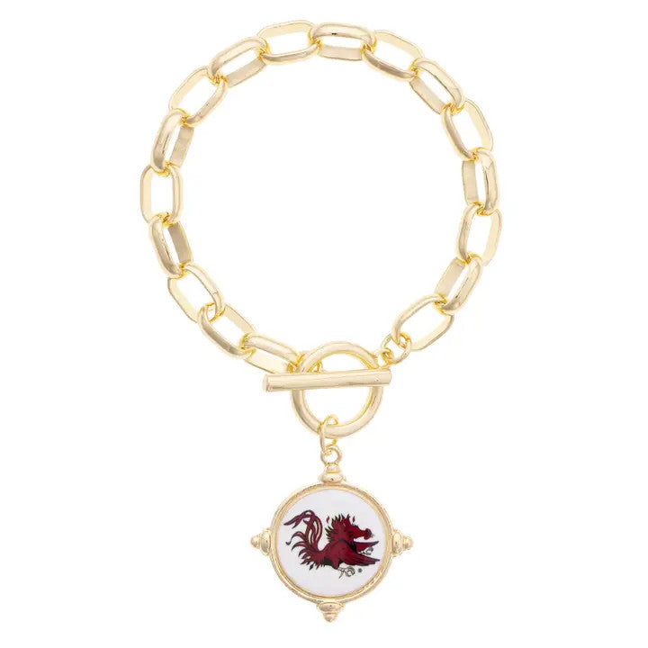 Canvas South Carolina Gamecocks Logo Intaglio Bracelet