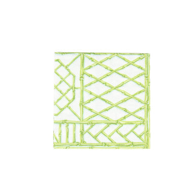 Caspari Bamboo Screen Moss Green Cocktail Napkin