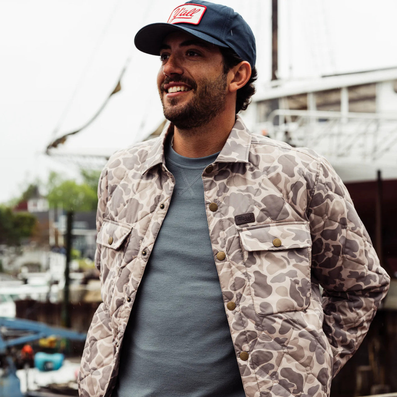 Marsh Wear Men's Saluda Puff Shacket - Khaki Mallard Camo