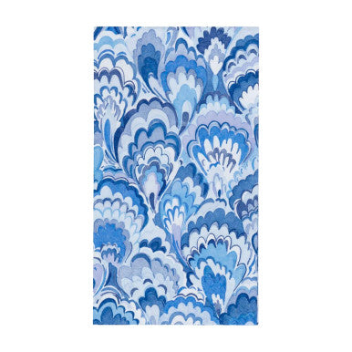 Caspari Marbled Ceramica Indigo Guest Towel