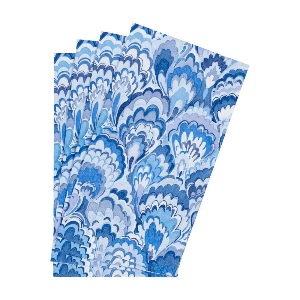 Caspari Marbled Ceramica Indigo Guest Towel