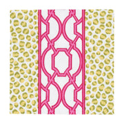 Caspari Knots And Spots Green & Fuchsia Cocktail Napkins