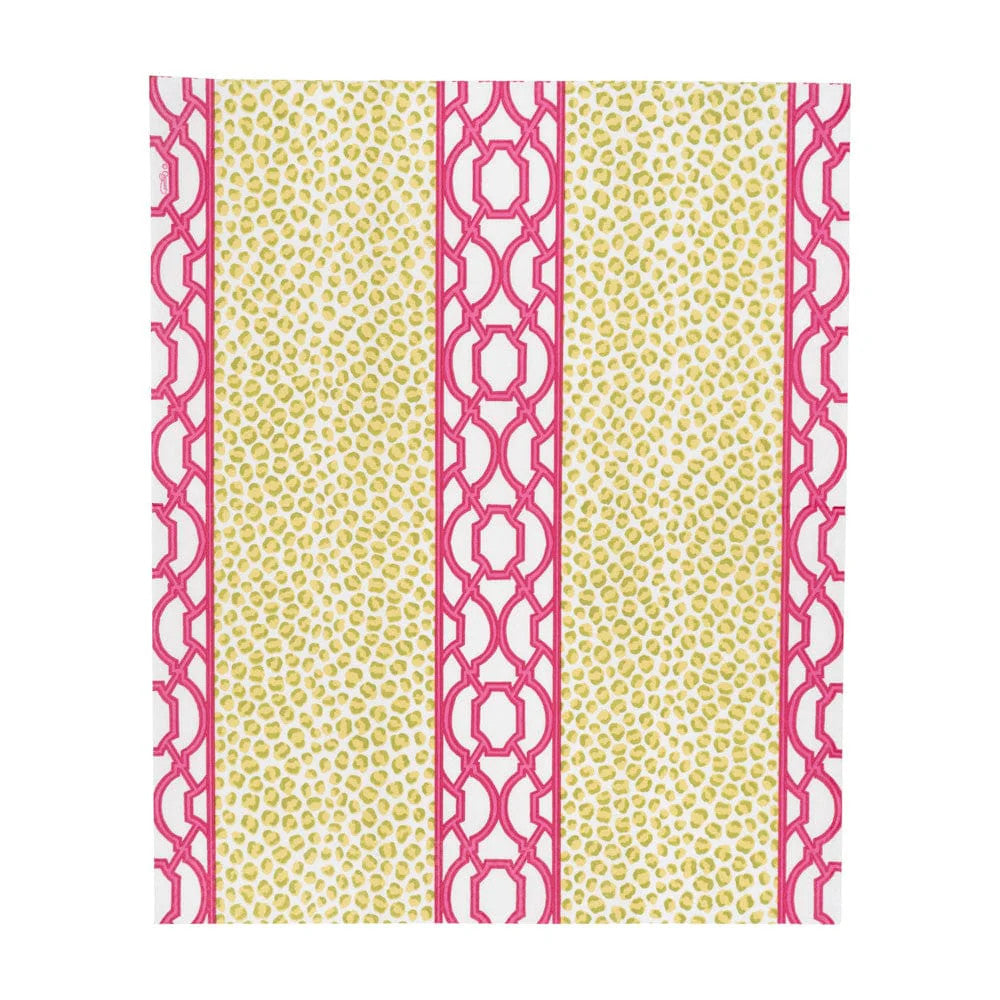 Caspari Knots And Spots Green/Fuchsia Guest Towel