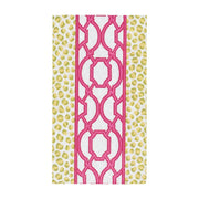 Caspari Knots And Spots Green/Fuchsia Guest Towel