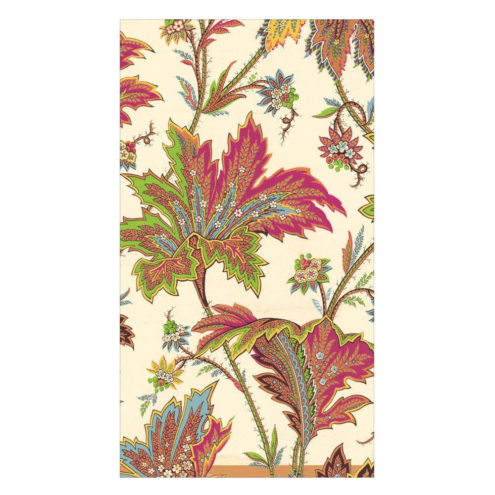 Caspari Paisley Leaves Ivory Guest Towels
