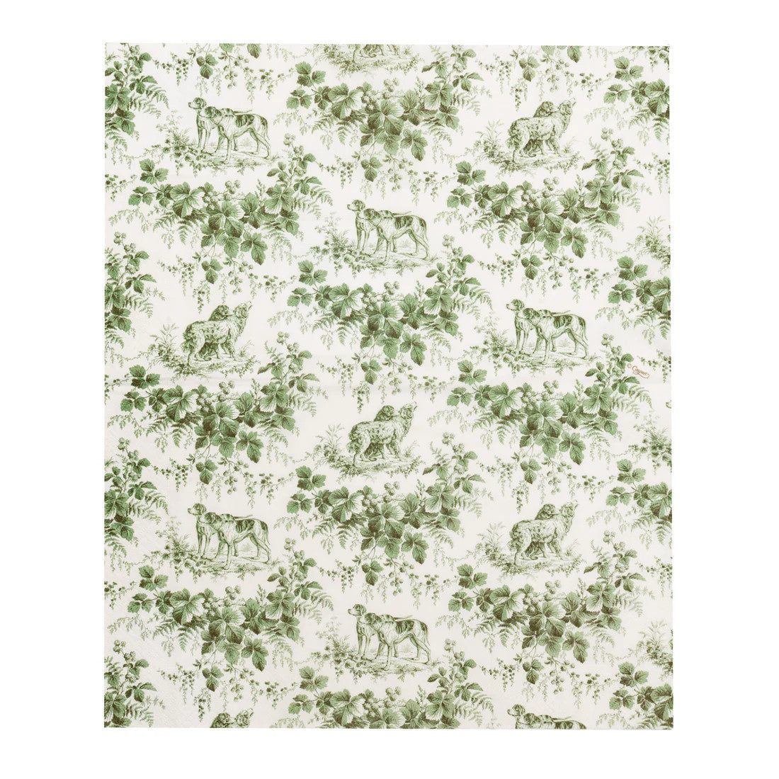 Caspari Hunting Toile Evergreen Guest Towels