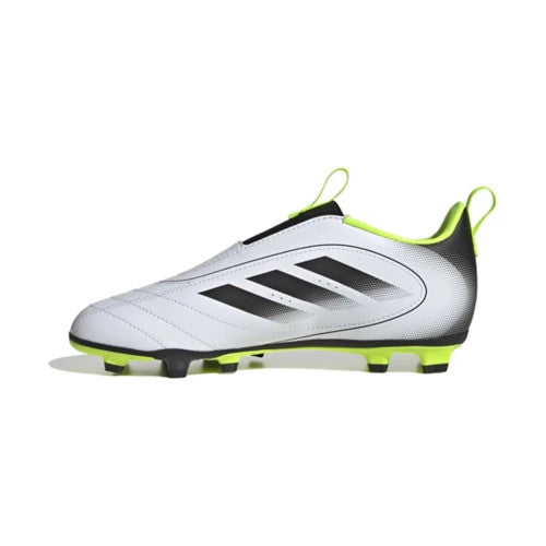 Adidas Big Kids' Goletto Laceless FG/MG Molded Soccer Cleats - White/Black/Lemon