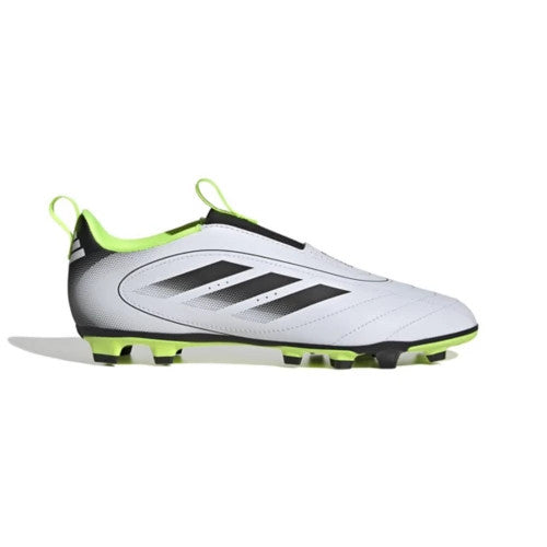 Adidas Big Kids' Goletto Laceless FG/MG Molded Soccer Cleats - White/Black/Lemon