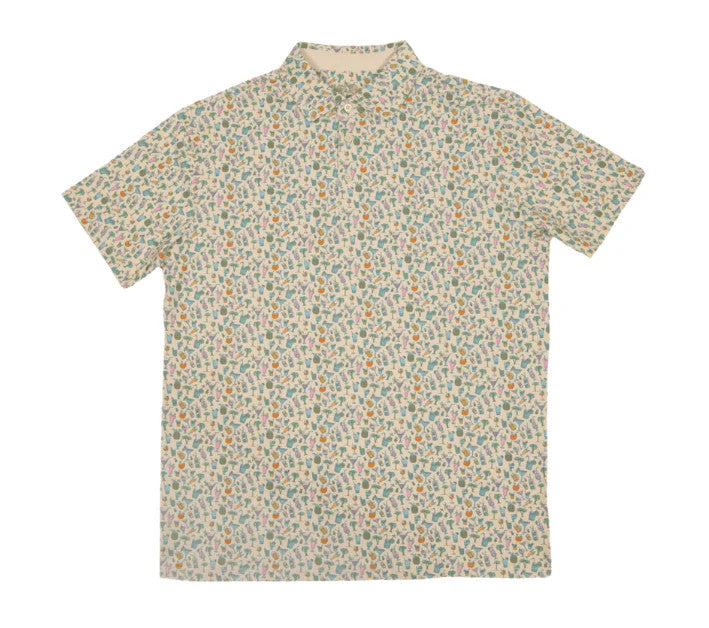 Old Row Men's Tropical Drinks Polo - Ivory