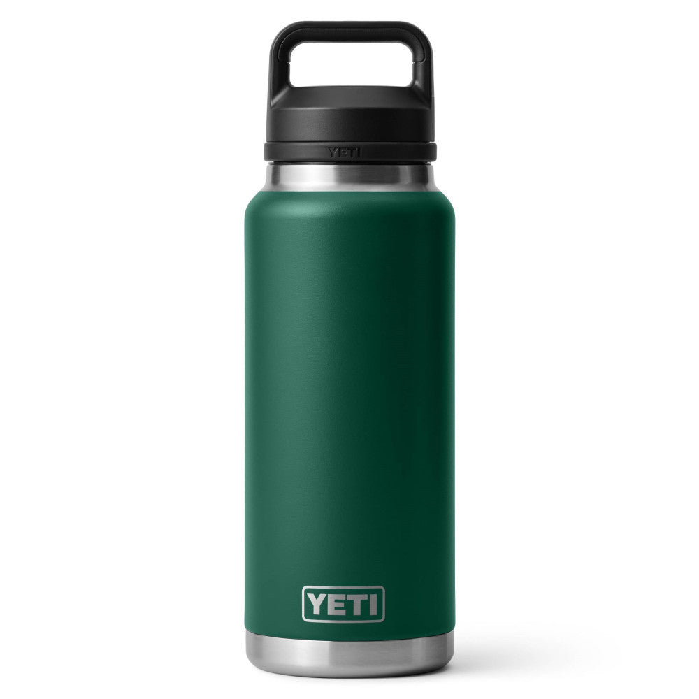 YETI Rambler 36 Oz Bottle Chug - Black Forest Green