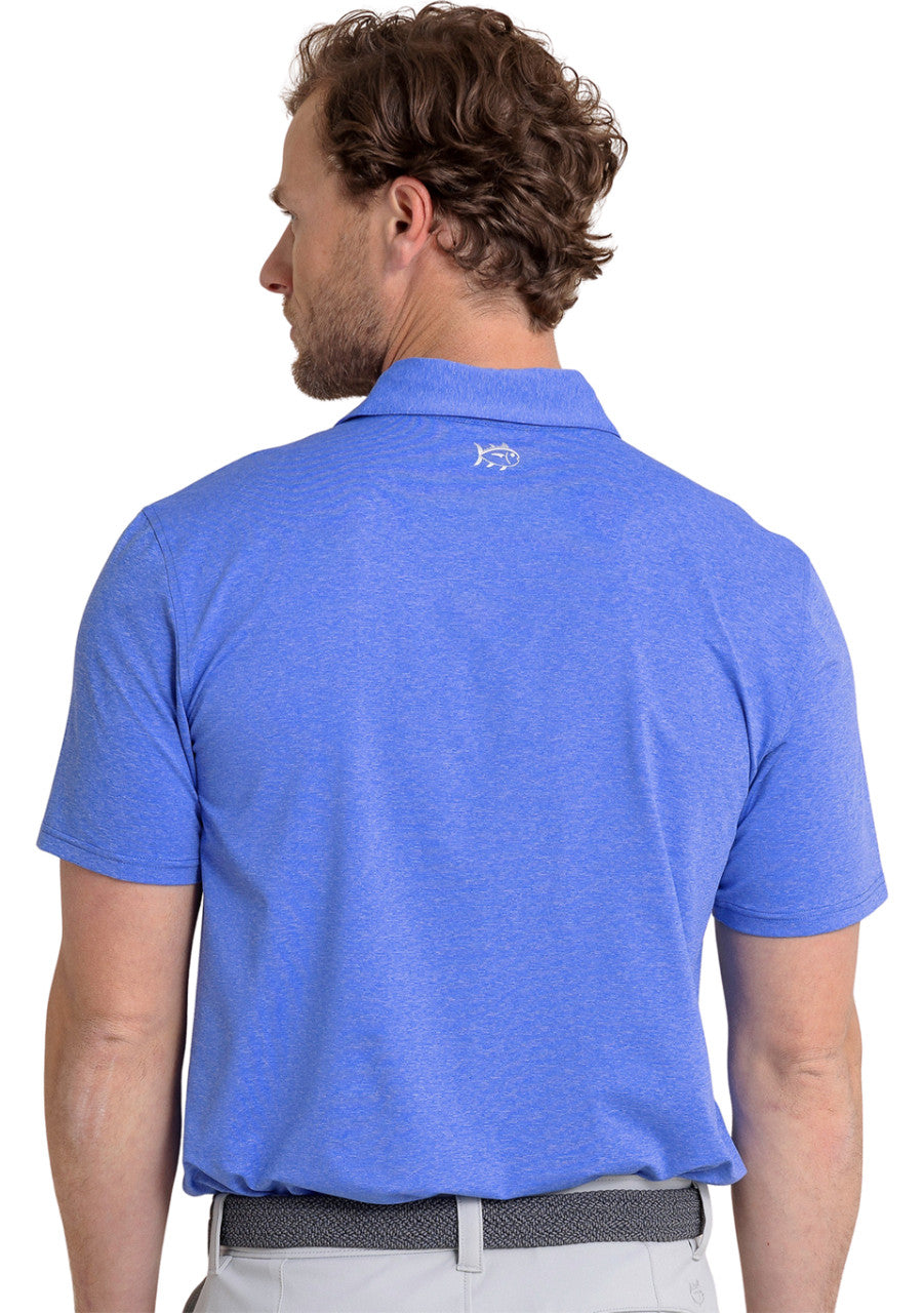 Southern Tide Men's brrreeze Heather Performance Polo - Heather Dazzling Blue