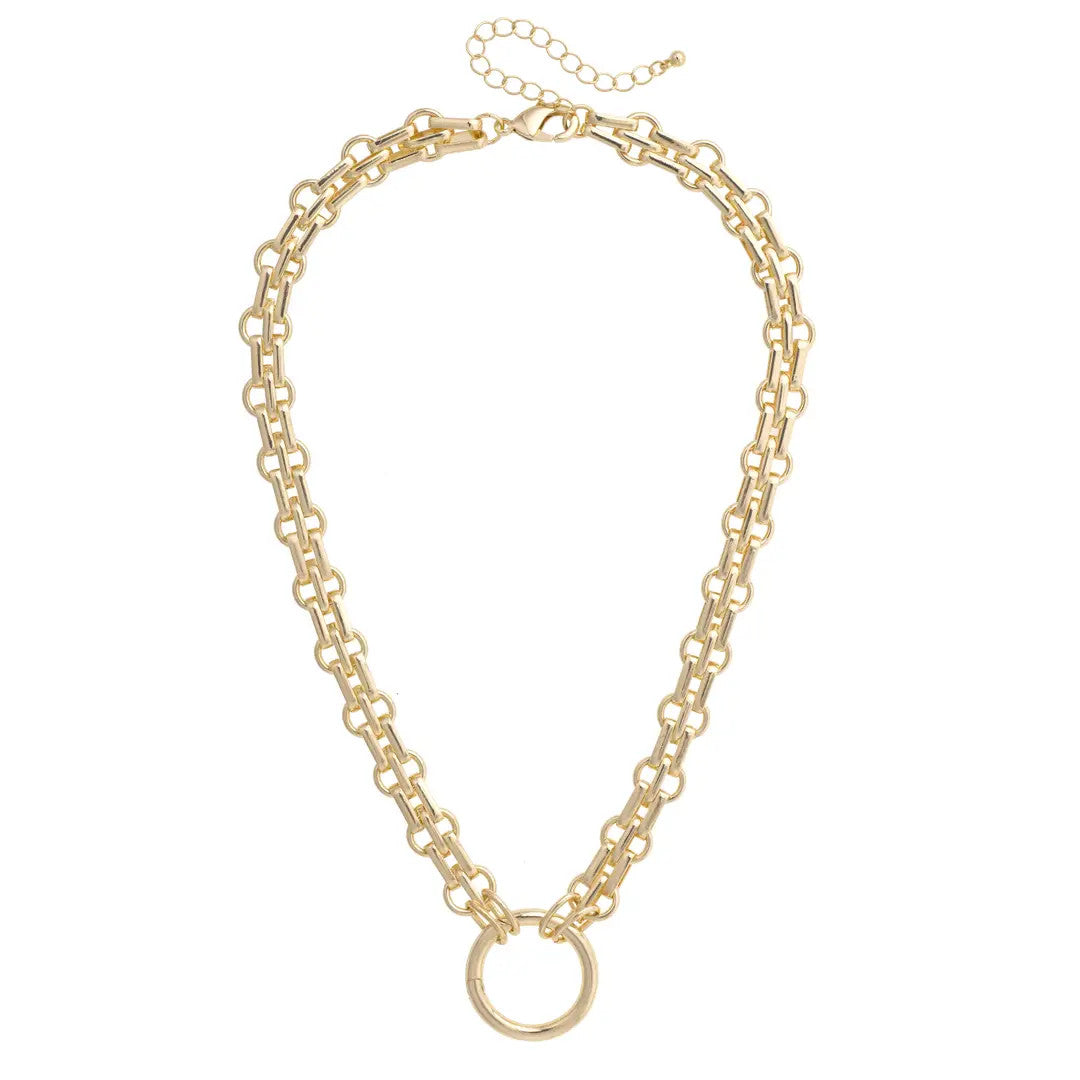 Canvas Karson Layered Circle Necklace - Shiny Gold