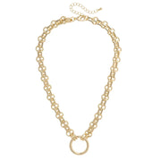 Canvas Karson Layered Circle Necklace - Shiny Gold