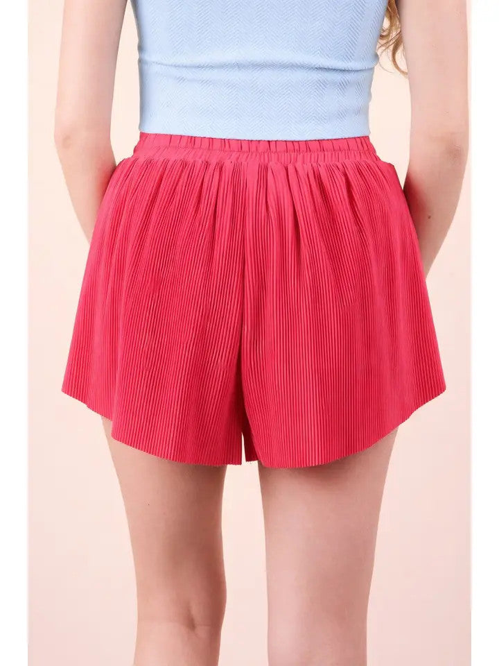 Very J Women's Pleated Comfy Shorts - Pink