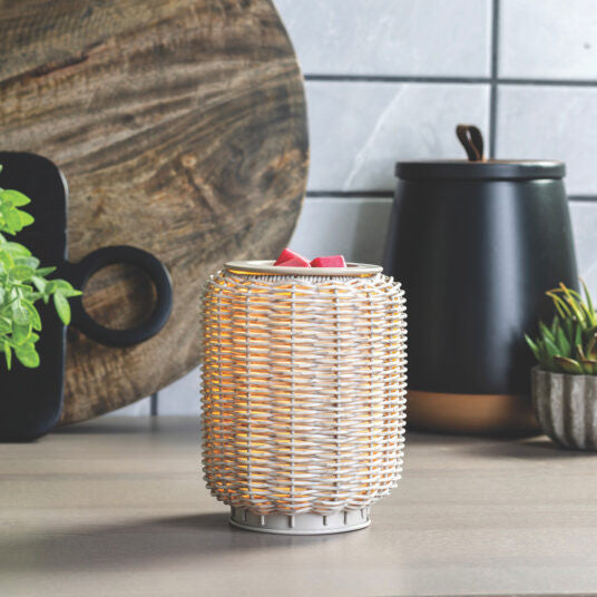 Candle Warmers Etc. Wicker Grey Illumination Fragrance Warmer