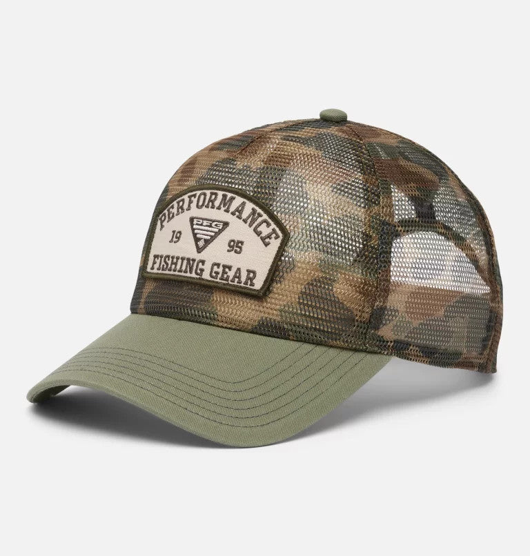 Columbia PFG Tie Down Mesh Snap Back - Fossil Duck Camo/Cypress