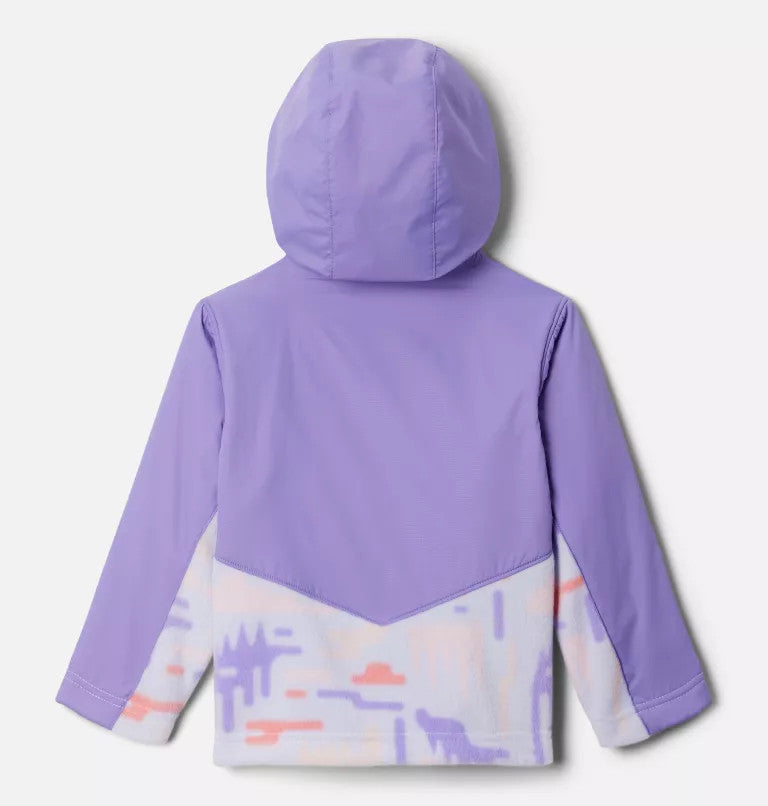 Columbia Toddler Steens Mountain II Overlay Hooded Fleece Jacket -Snowdrift Highland/Paisley Purple