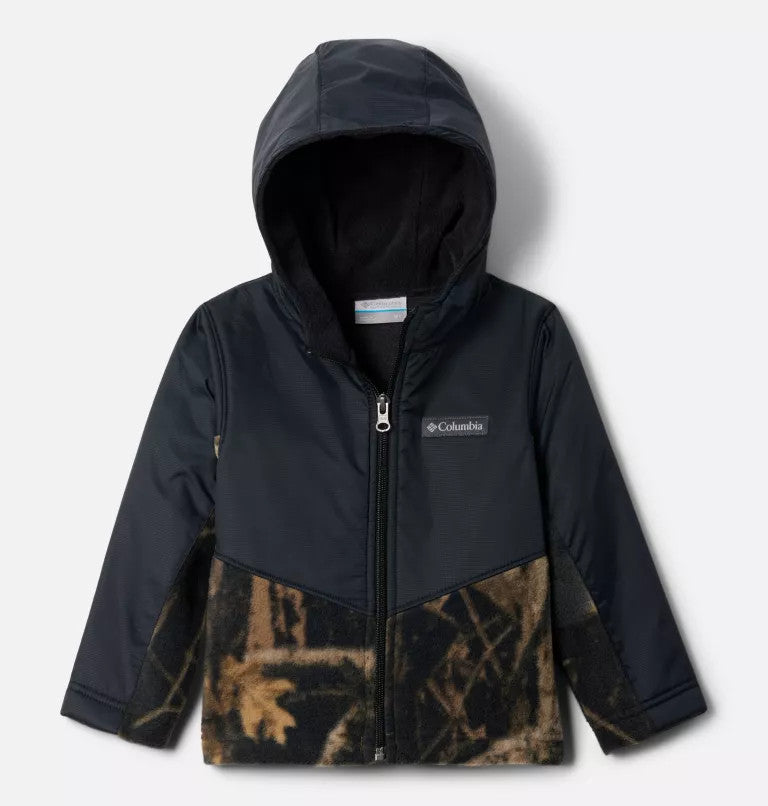 Columbia Toddler Steens Mountain II Overlay Hooded Fleece Jacket - Timberwolf/Black