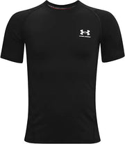 Under Armour Boys HeatGear Short Sleeve Shirt - Black/White