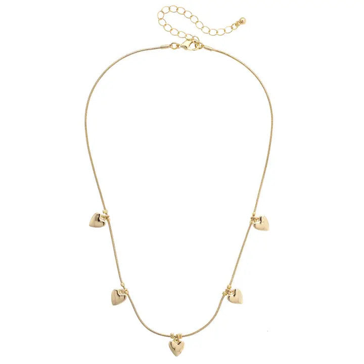 Canvas Kimmy Tiny Heart Charm Necklace - Shiny Gold