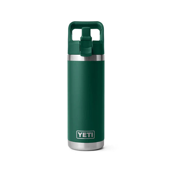 Yeti 18oz Rambler Straw Bottle - Black Forest Green