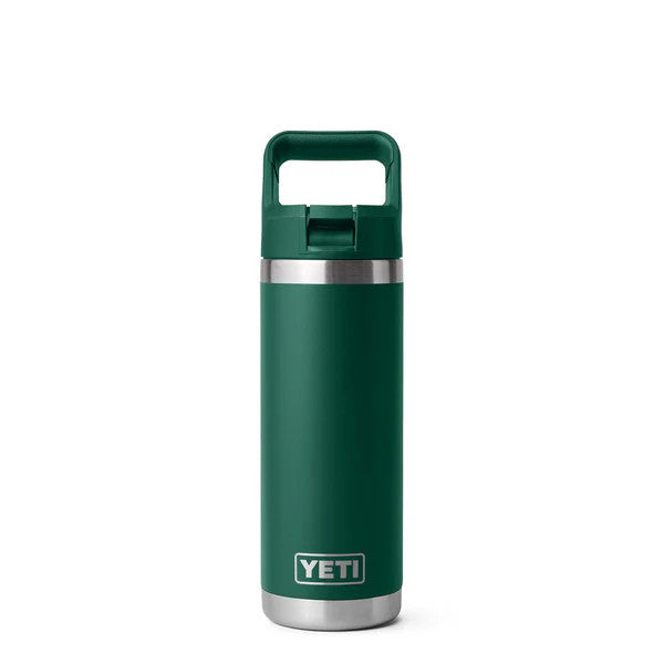 Yeti 18oz Rambler Straw Bottle - Black Forest Green