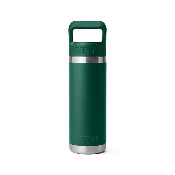 Yeti 18oz Rambler Straw Bottle - Black Forest Green