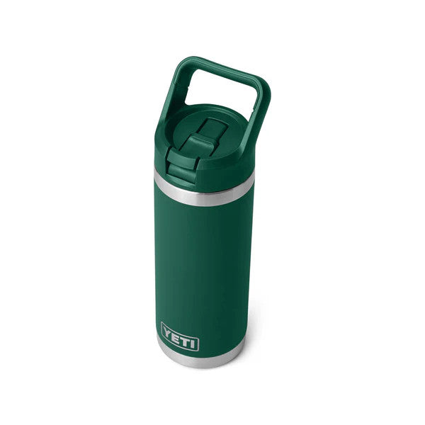 Yeti 18oz Rambler Straw Bottle - Black Forest Green