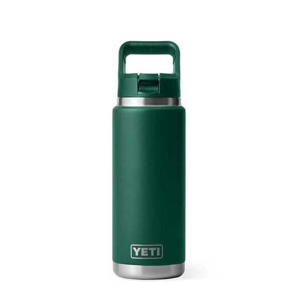 Yeti 26oz Rambler Straw Bottle - Black Forest Green