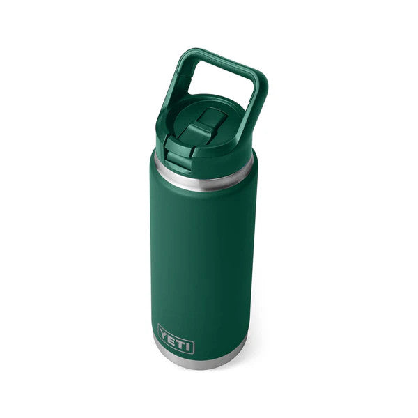 Yeti 26oz Rambler Straw Bottle - Black Forest Green