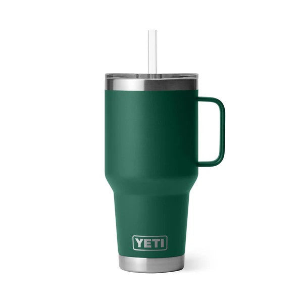 Yeti 35oz Rambler Straw Mug - Black Forest Green