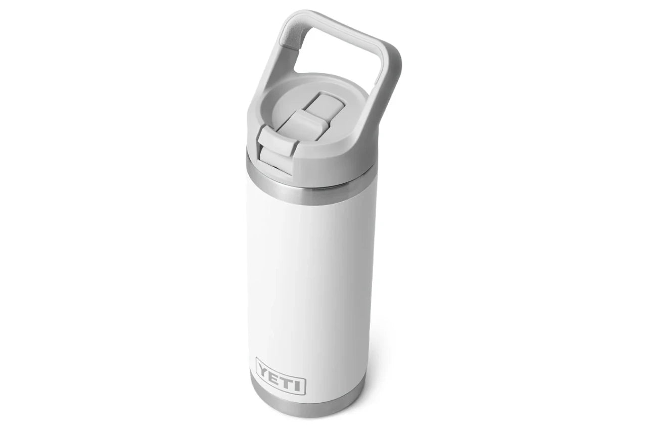 Yeti Rambler 18oz Water Bottle - White with Grey Straw Cap