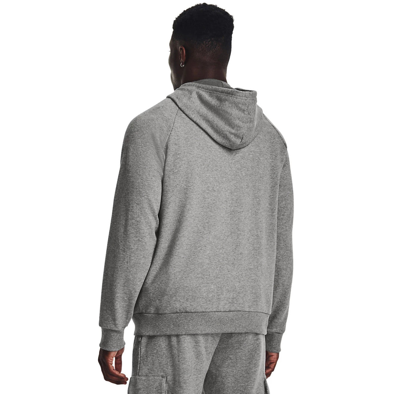 Under Armour Men's Rival Fleece Logo Hoodie - Castlerock Light Heather/White