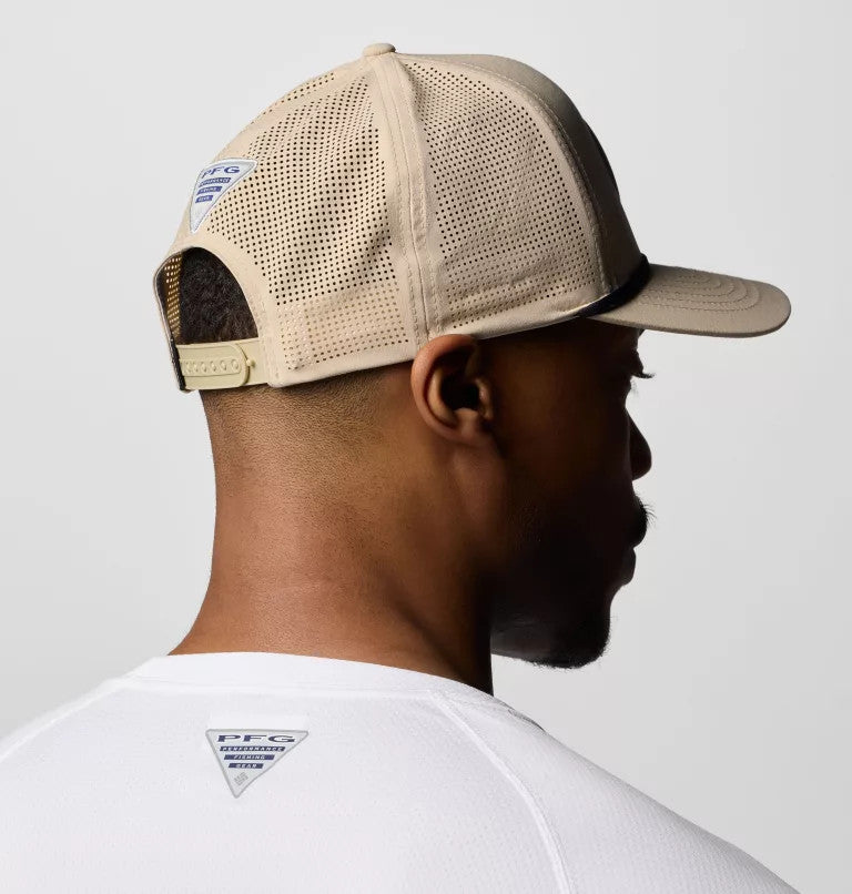 Columbia Tidal Pursuit 3D Stretch Snap Back Ball Cap - Ancient Fossil/Fish Circle Bass