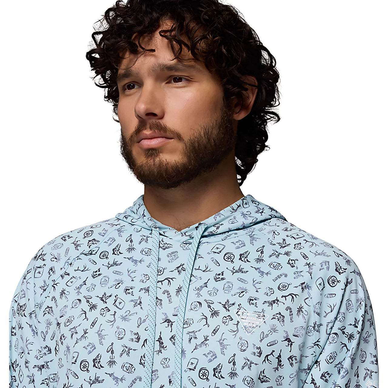Columbia Men's PFG Wild Cast Camp Hoodie - Marine Light on the Hunt