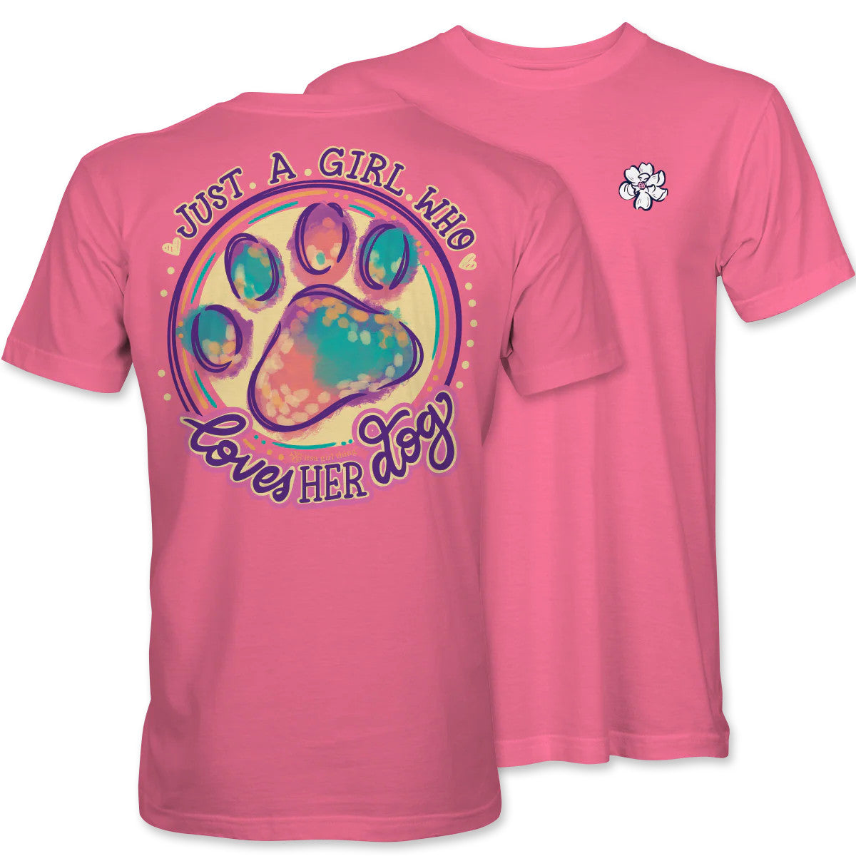Itsa Girl Thing Women's Just a Girl Loves Dog Tee - Azalea