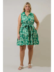 Sugar Lips Plus Size Women's Zady Sleeveless Mini Dress - Kelly Cream