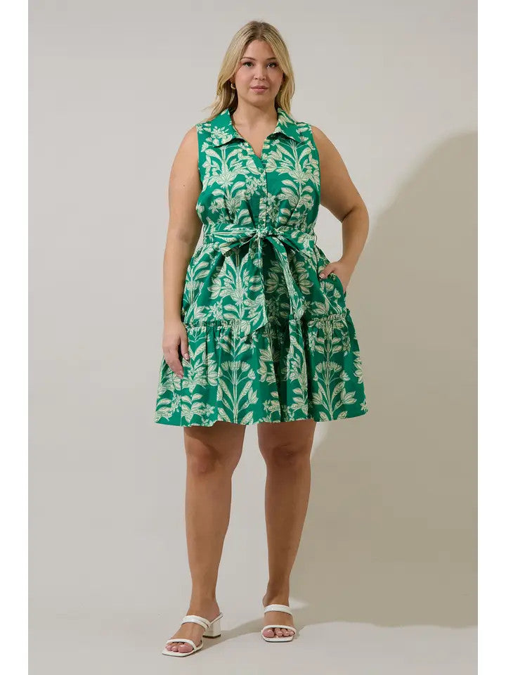 Sugar Lips Plus Size Women's Zady Sleeveless Mini Dress - Kelly Cream