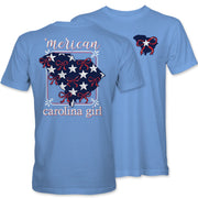 Palmetto Shirt Women's 'Merican Carolina Girl - Carolina Blue