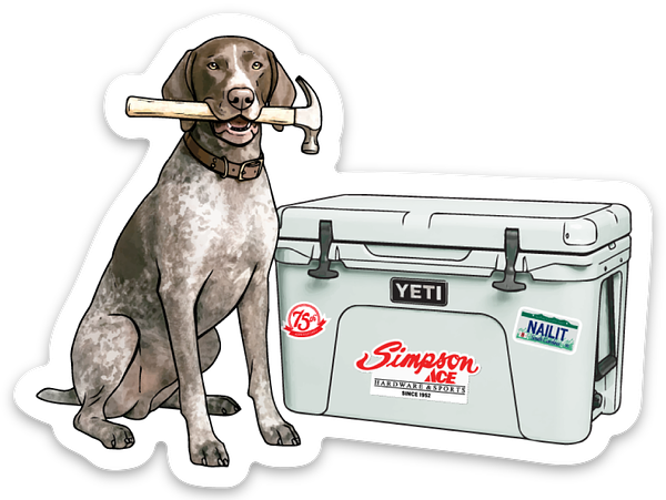 Simpson Outfitters Cooler Dog Sticker