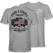 Straight Up Southern Men's Stars and Stripes Tee - Sport Grey