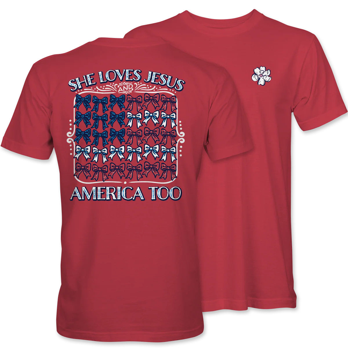 Itsa Girl Thing Women's Jesus & America Tee - Red