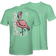 Itsa Girl Thing Women's Sweet Sassy Flamingo Tee - Mint