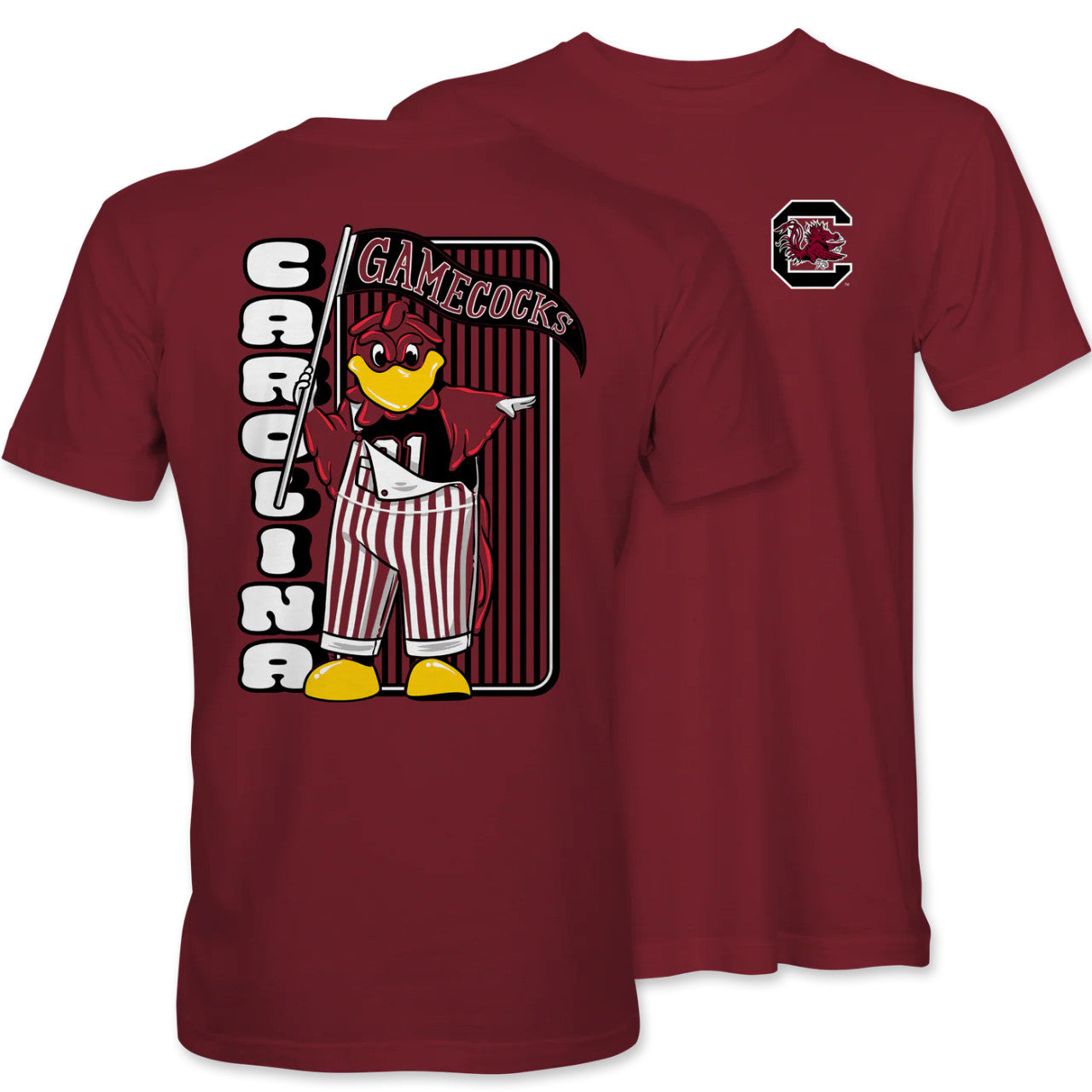Palmetto Shirt Co USC Cocky Overalls Tee - Garnet