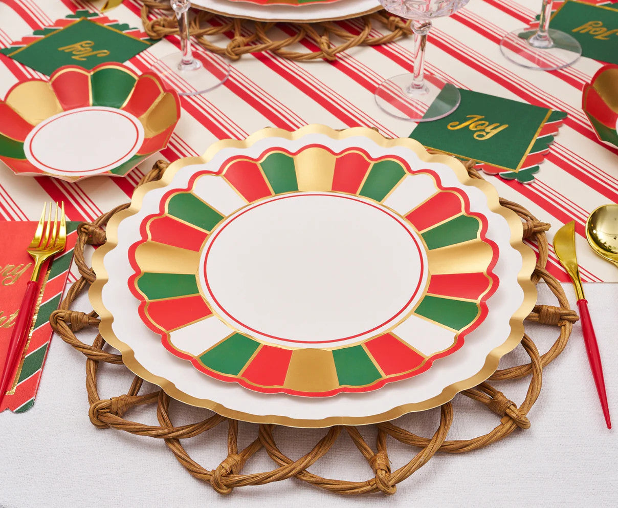 Sophistiplate Joyful Christmas Dinner Plates - 8 pack