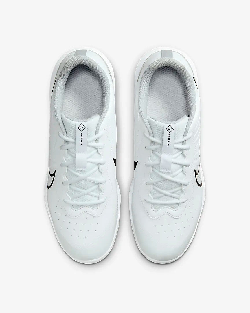 Nike Men's Alpha Huarache Varsity 4 Low Cleats- White