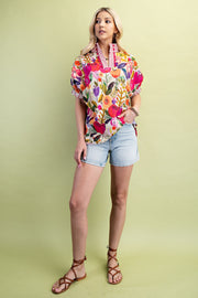 GiGiO Floral Mock-neck Top