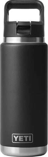 YETI Rambler 26 oz Black BPA Free Bottle with Straw Cap