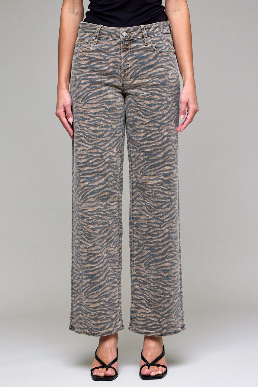 Hidden Jeans Women's Tiger Print High Rise Dad Jean